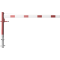 Swing barrier | with pull rope reinforcement | for casting in concrete, hot-dip galvanized and white coated with red reflecting stripes | Barrier arm length: 2500 mm | for padlock